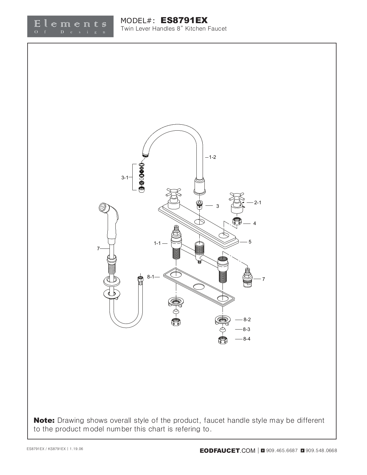 Elements of Design EDE1517 Service Parts - ManualMachine.com