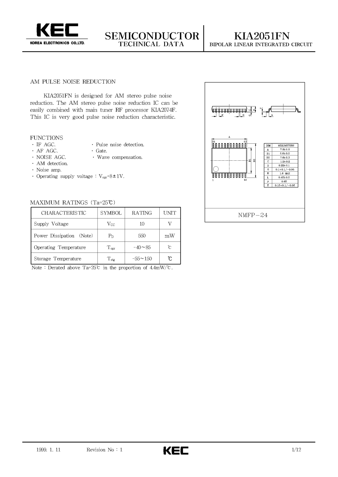 KEC KIA2051FN Datasheet