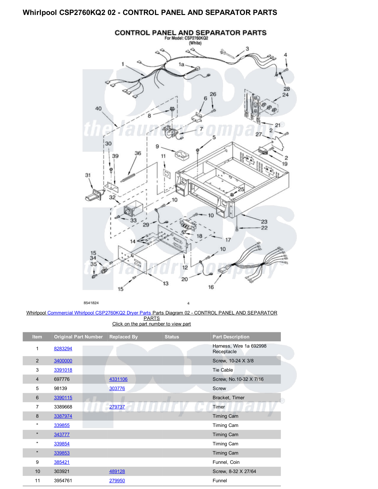 Whirlpool CSP2760KQ2 Parts Diagram