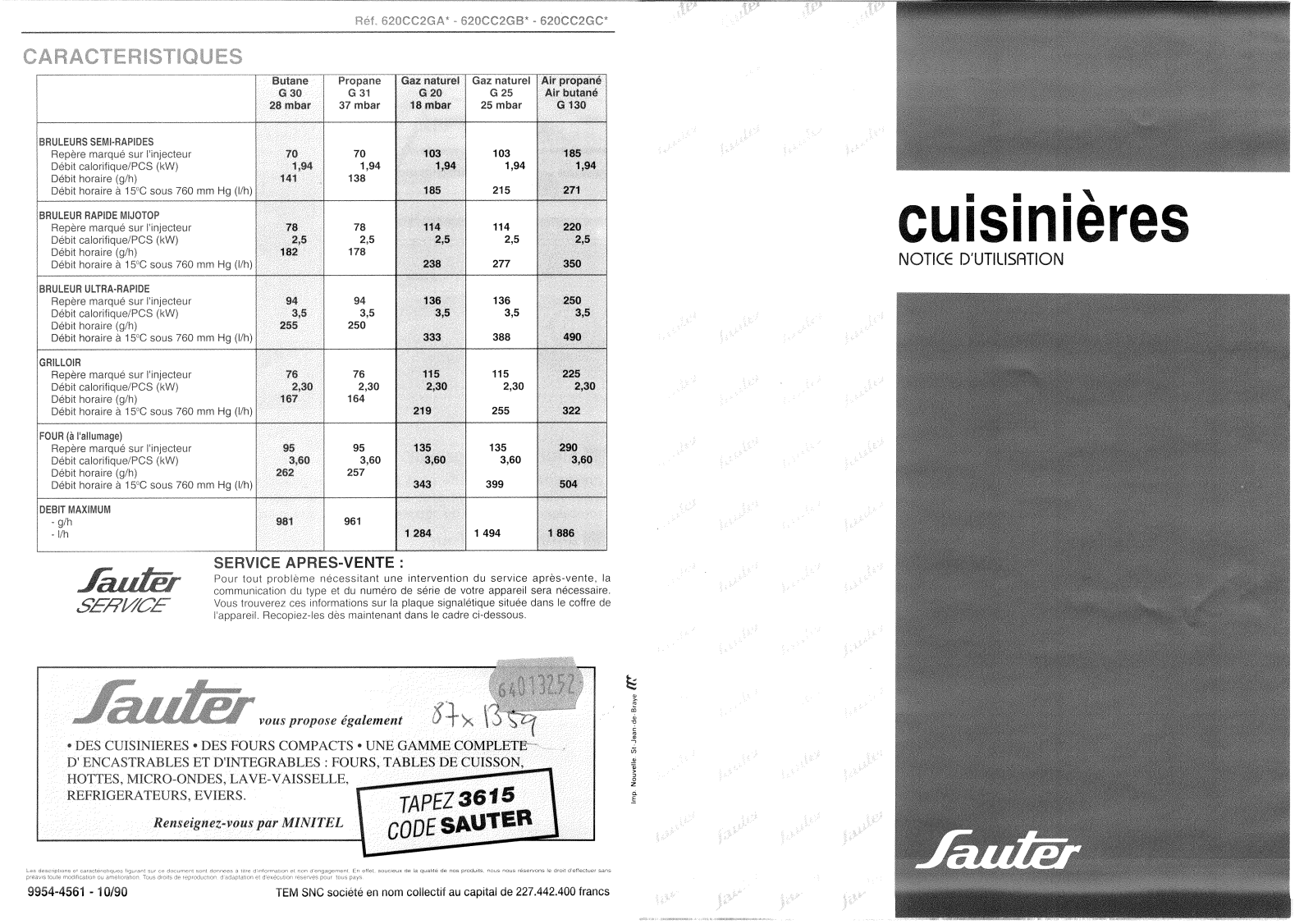 SAUTER 620CC2GAN, 620CC2GBN, 620CC2GCN User Manual