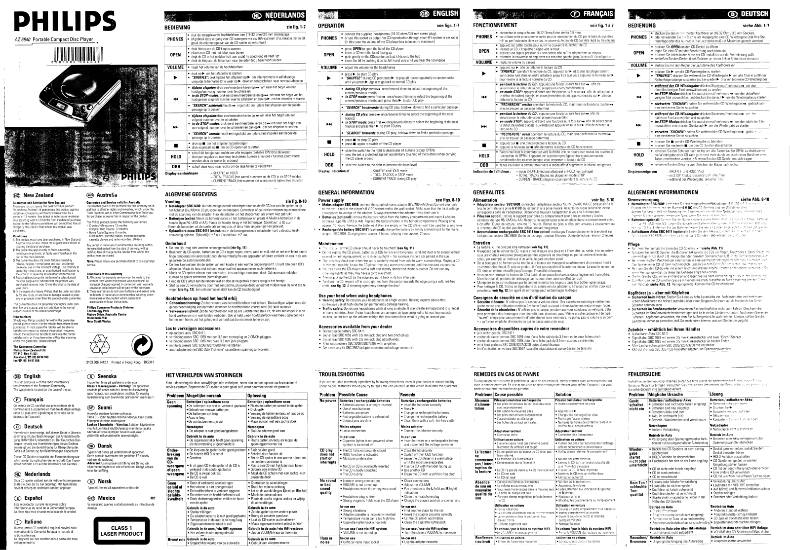 Philips AZ6840, AZ6840/18, AZ6840/17, AZ6840/05 User Manual