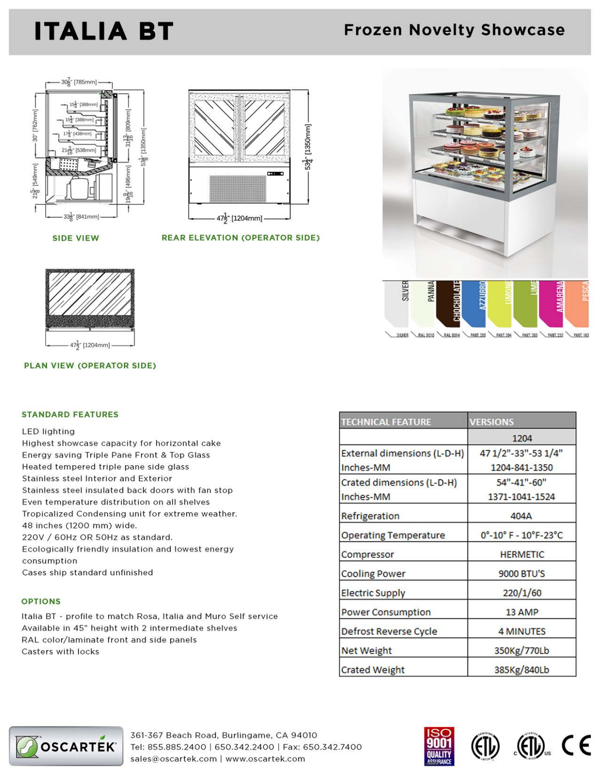 Oscartek ITALIA BT1204 User Manual