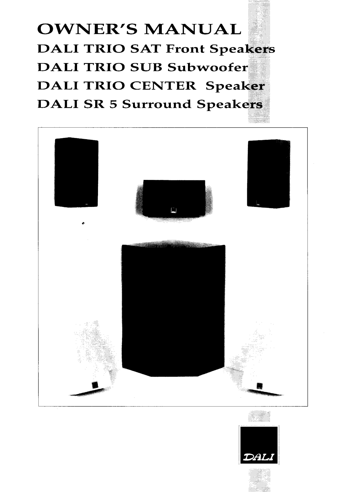 Dali Trio SUB Owners manual