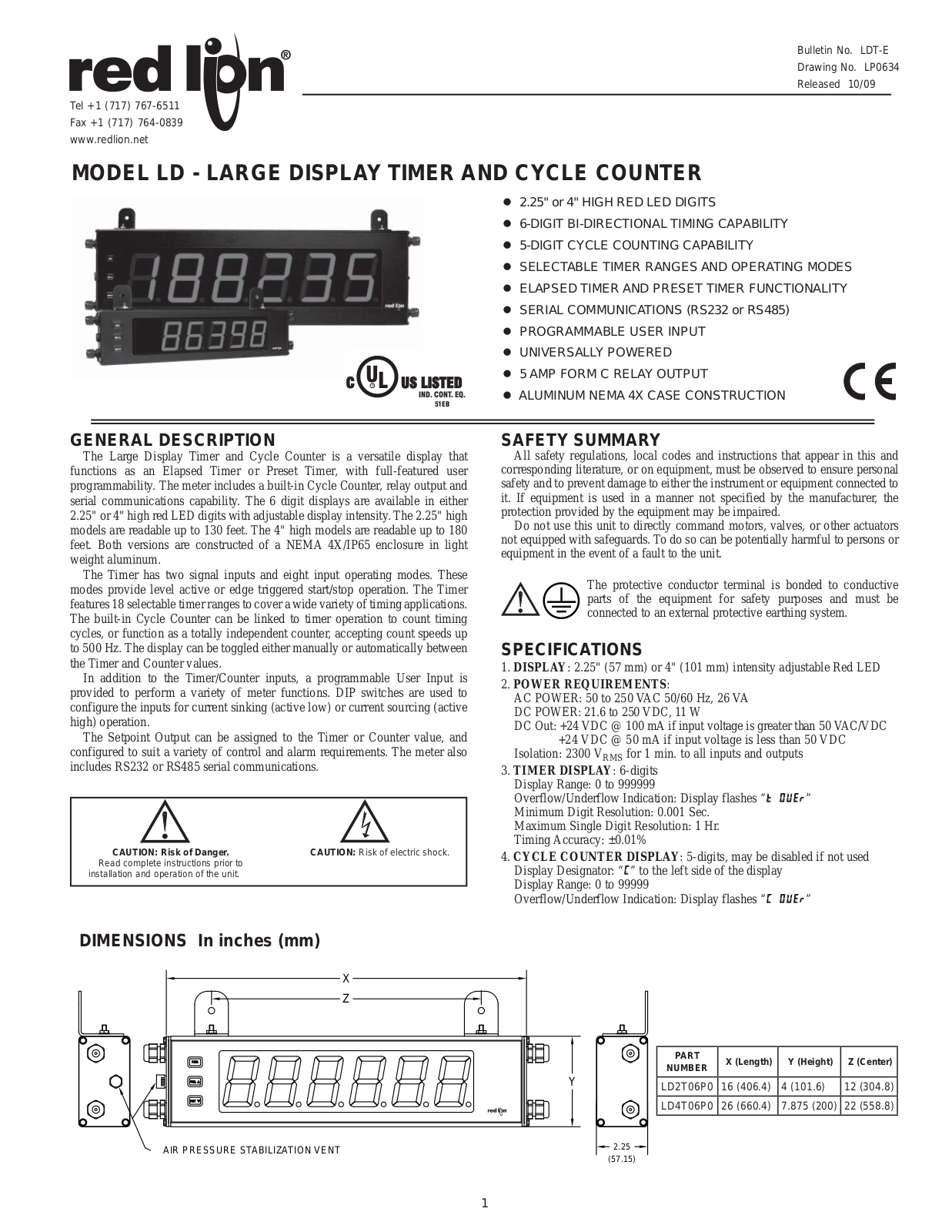 Red Lion LD2T06P0, LD4T06P0 User guide