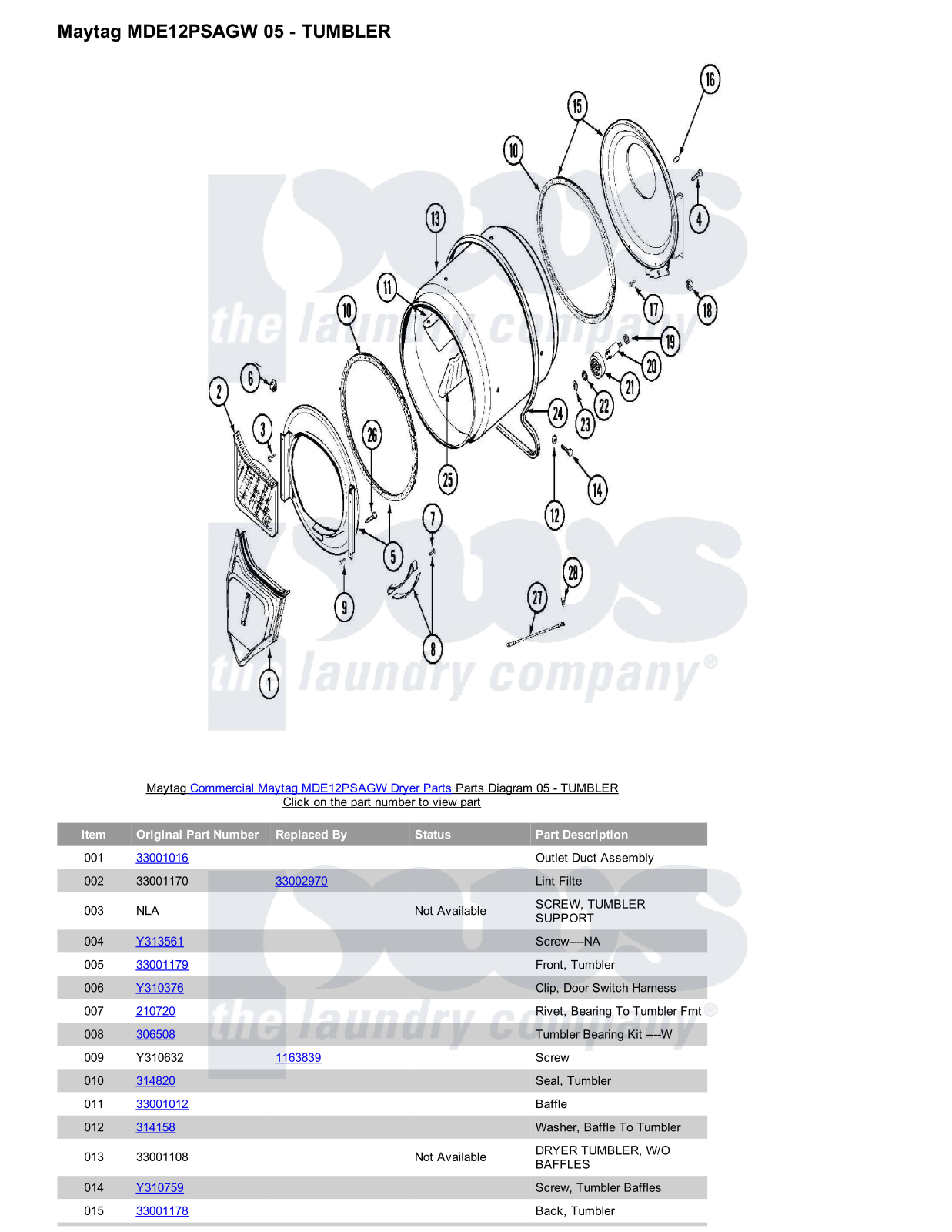 Maytag MDE12PSAGW Parts Diagram