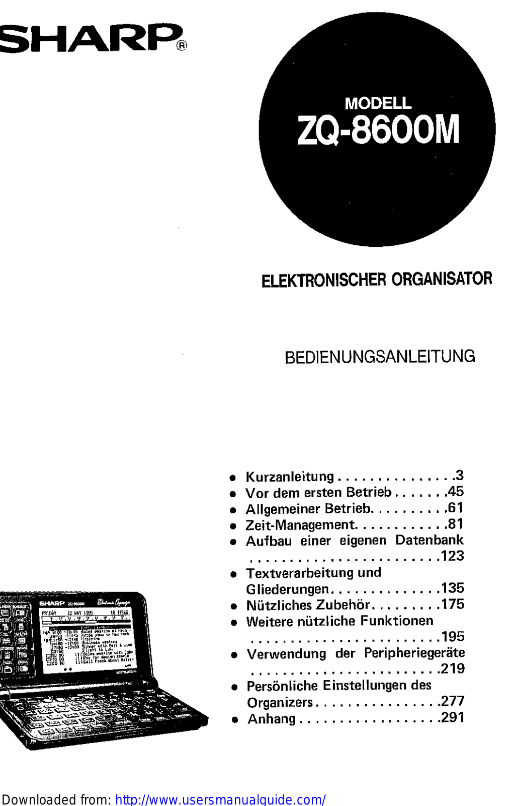 SHARP ZQ-8600M User Manual