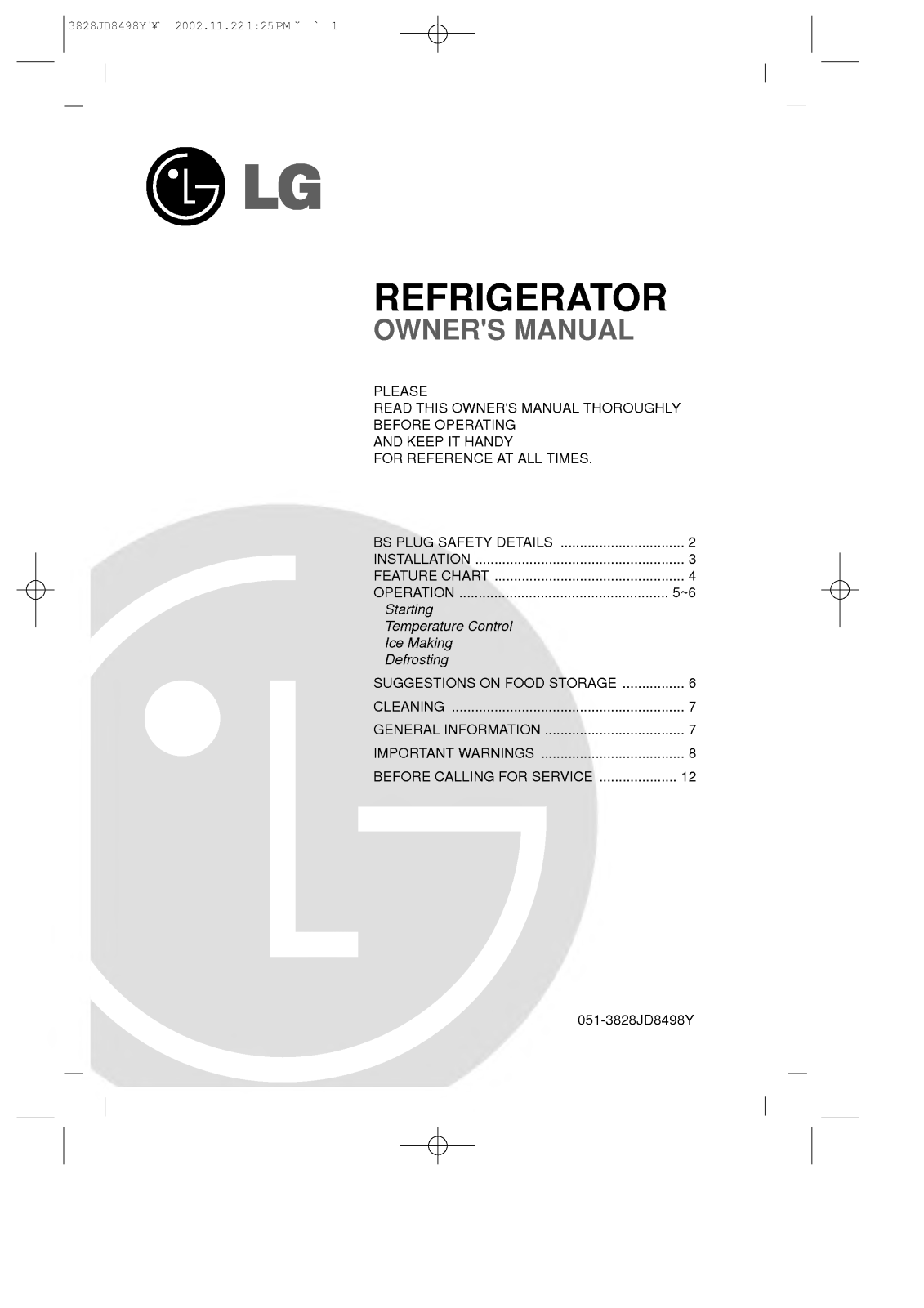 LG GC-051SS, GC-051SS.ASWQLGU User Manual