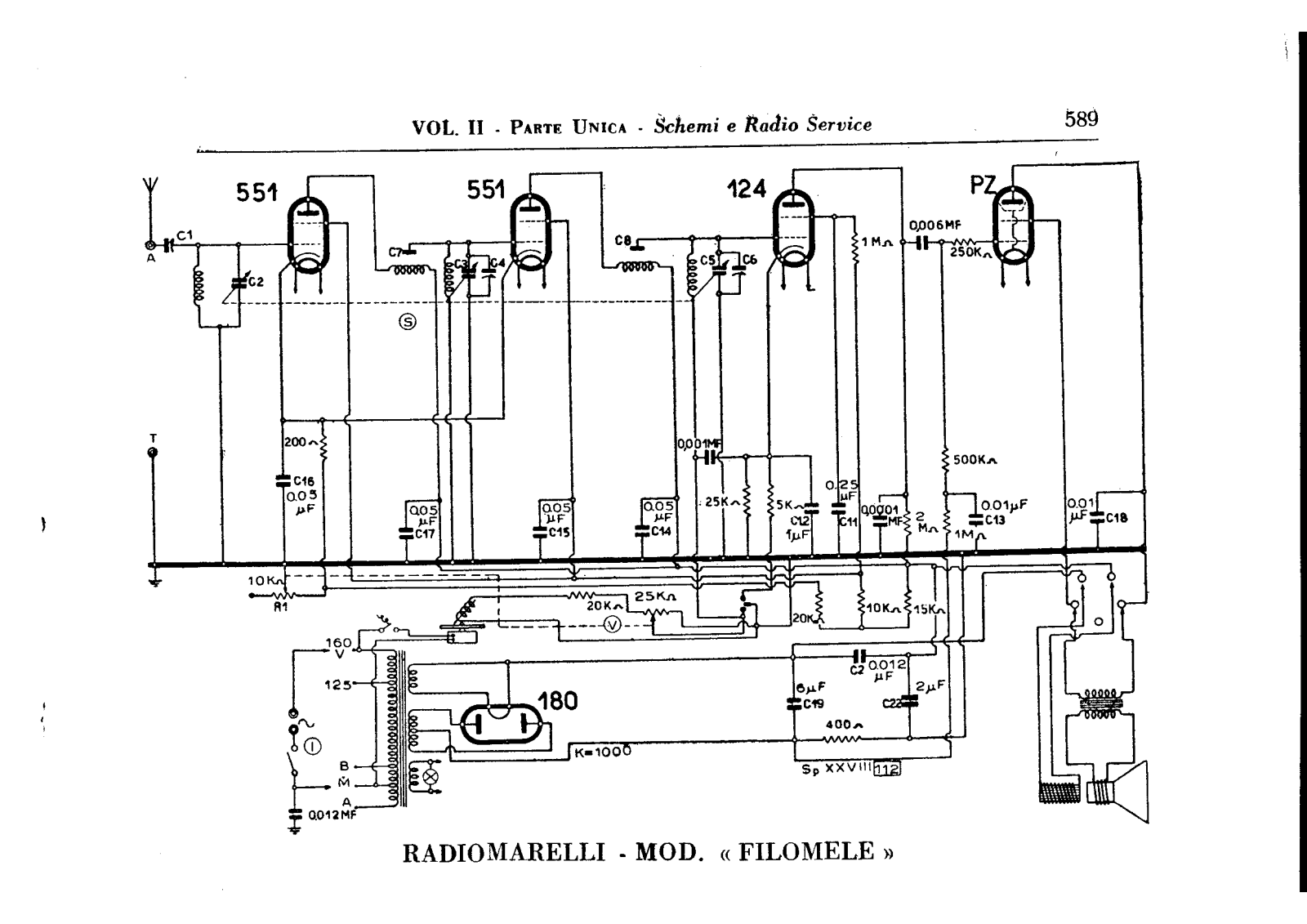 Radiomarelli filomele schematic