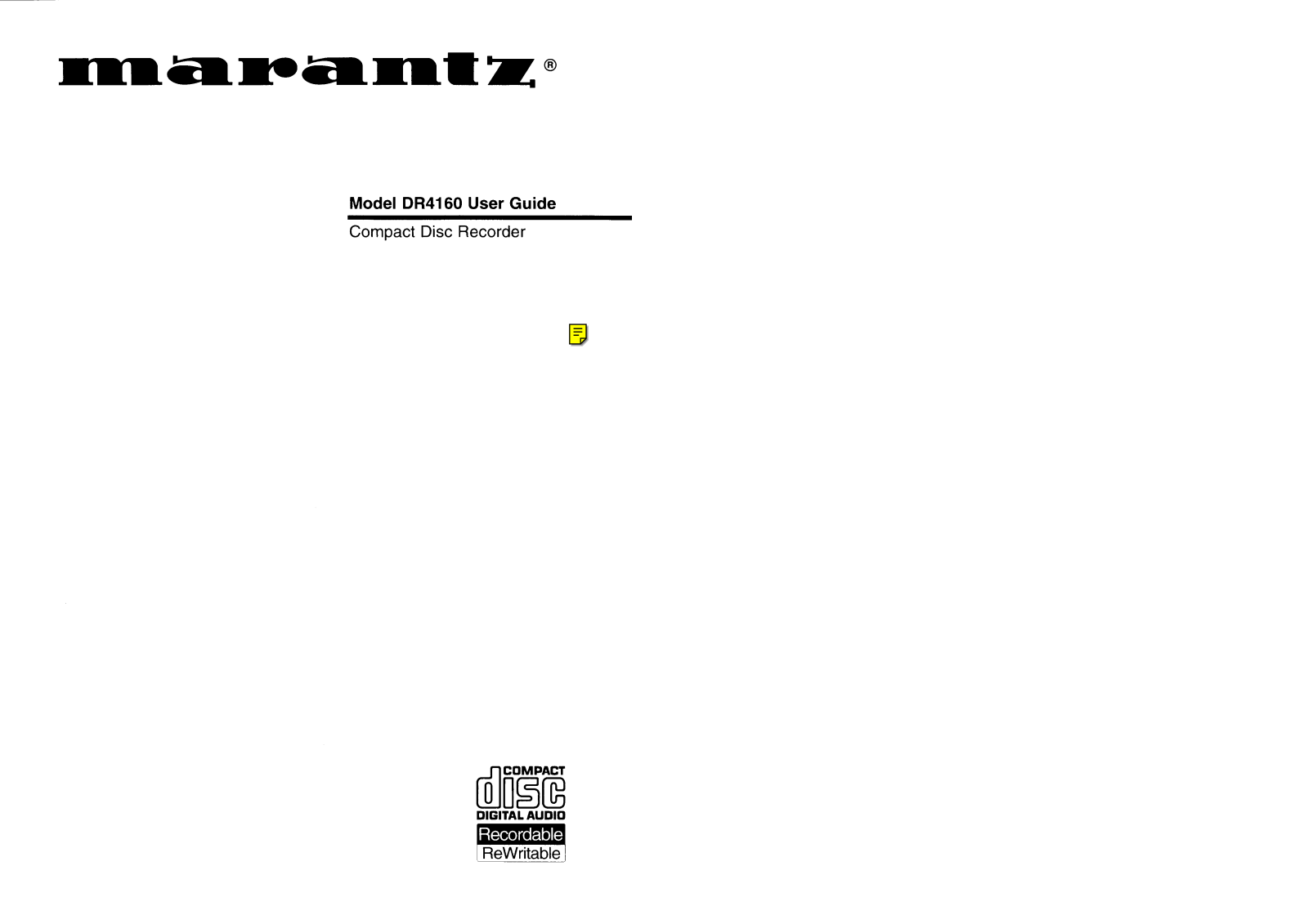 Marantz DR4160 User Manual