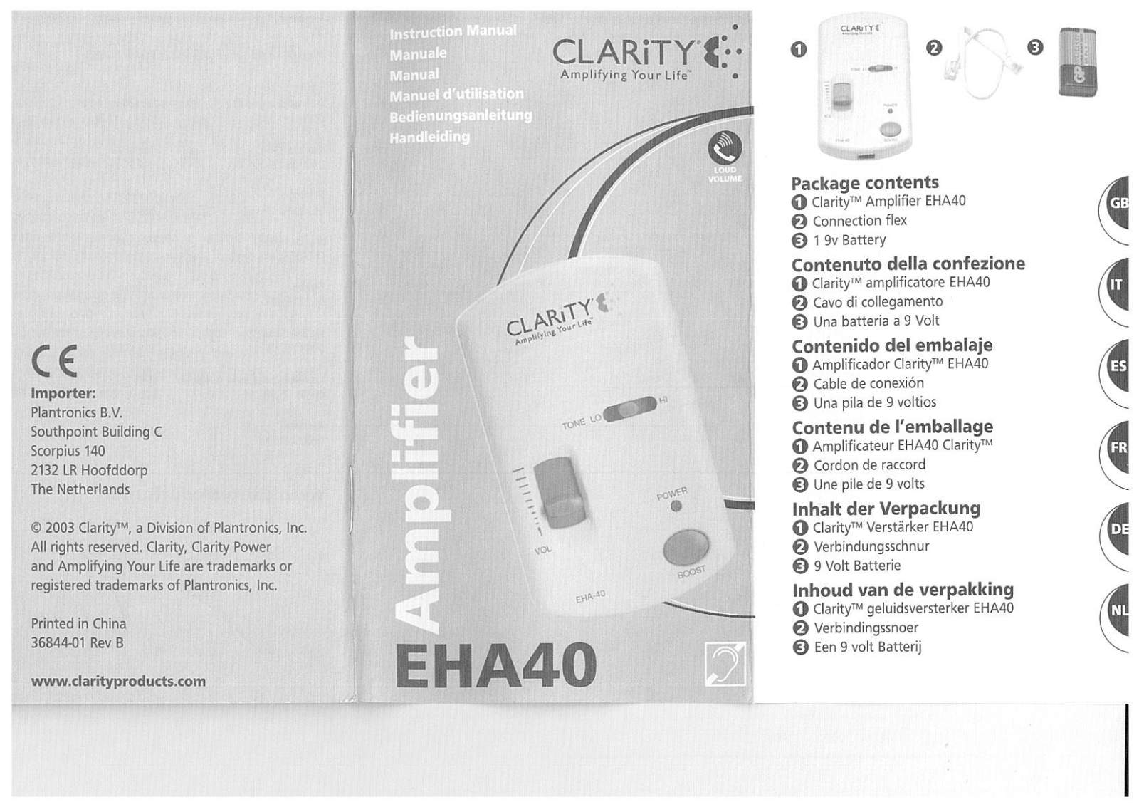 Clarity EHA40 User guide