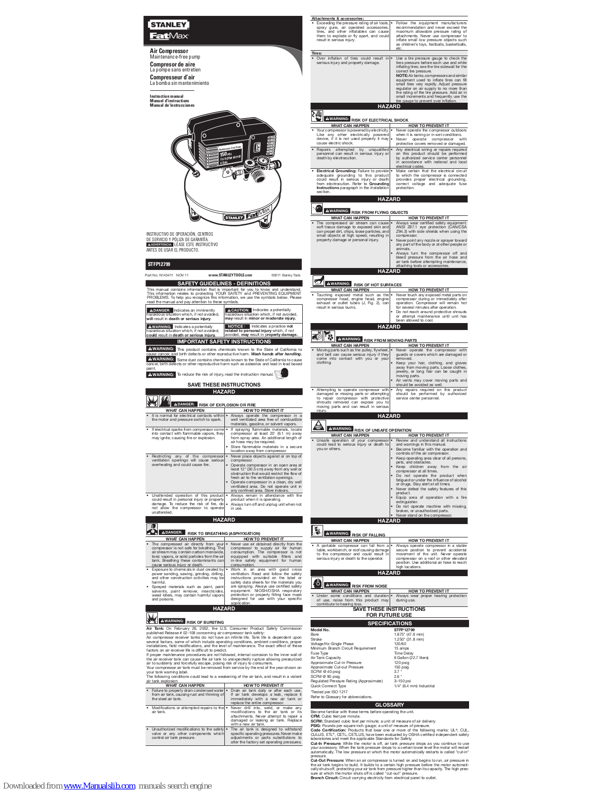 Stanley stfp12799 Instruction Manual