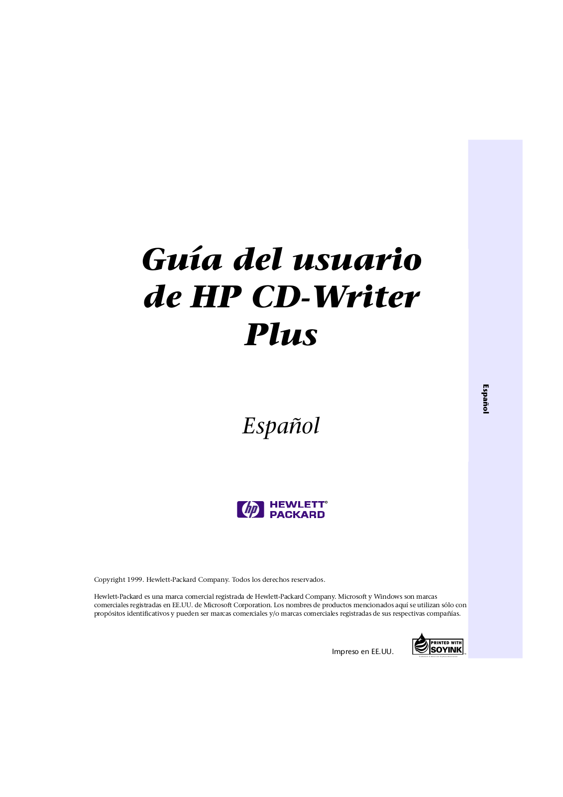 Hp CD-WRITER 8200 User Manual