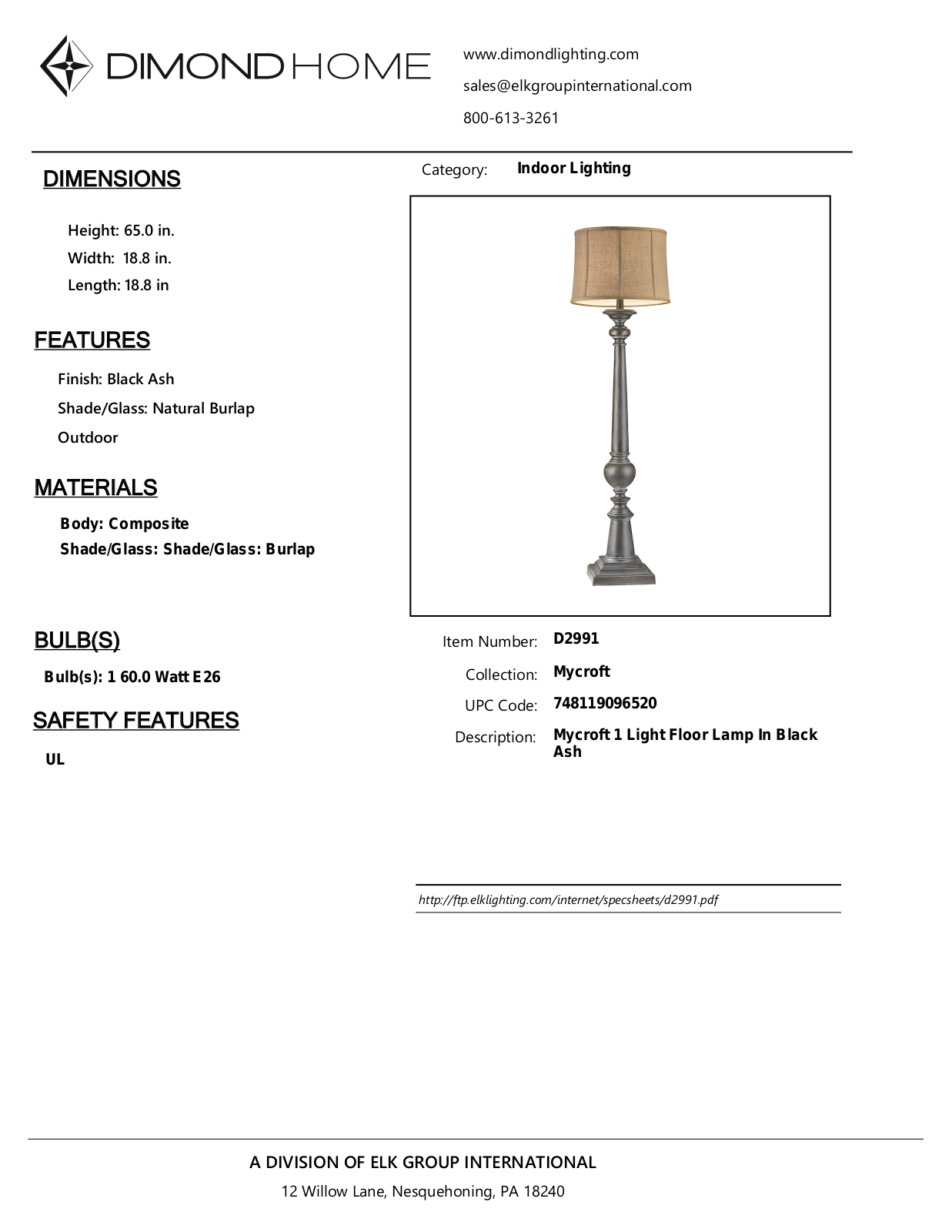 ELK Home D2991 User Manual