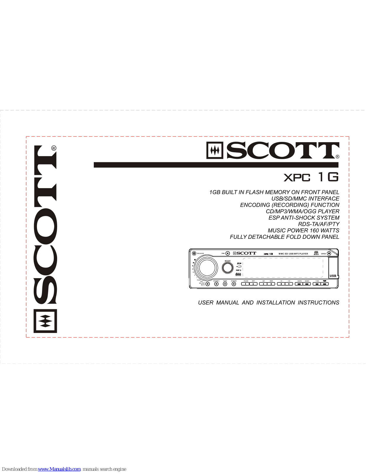 Scott XPC1G,XPC 1G User Manual