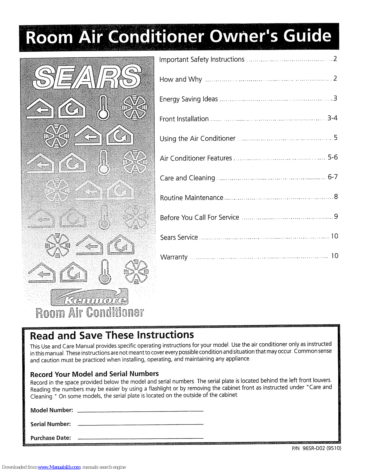 Kenmore Room Air Conditioners Owner's Manual - ManualMachine.com