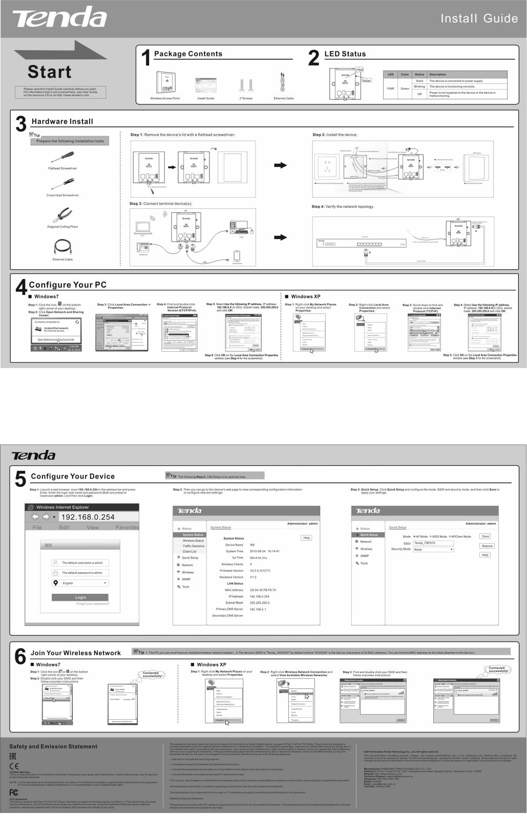 TENDA TECHNOLOGY W6 User Manual