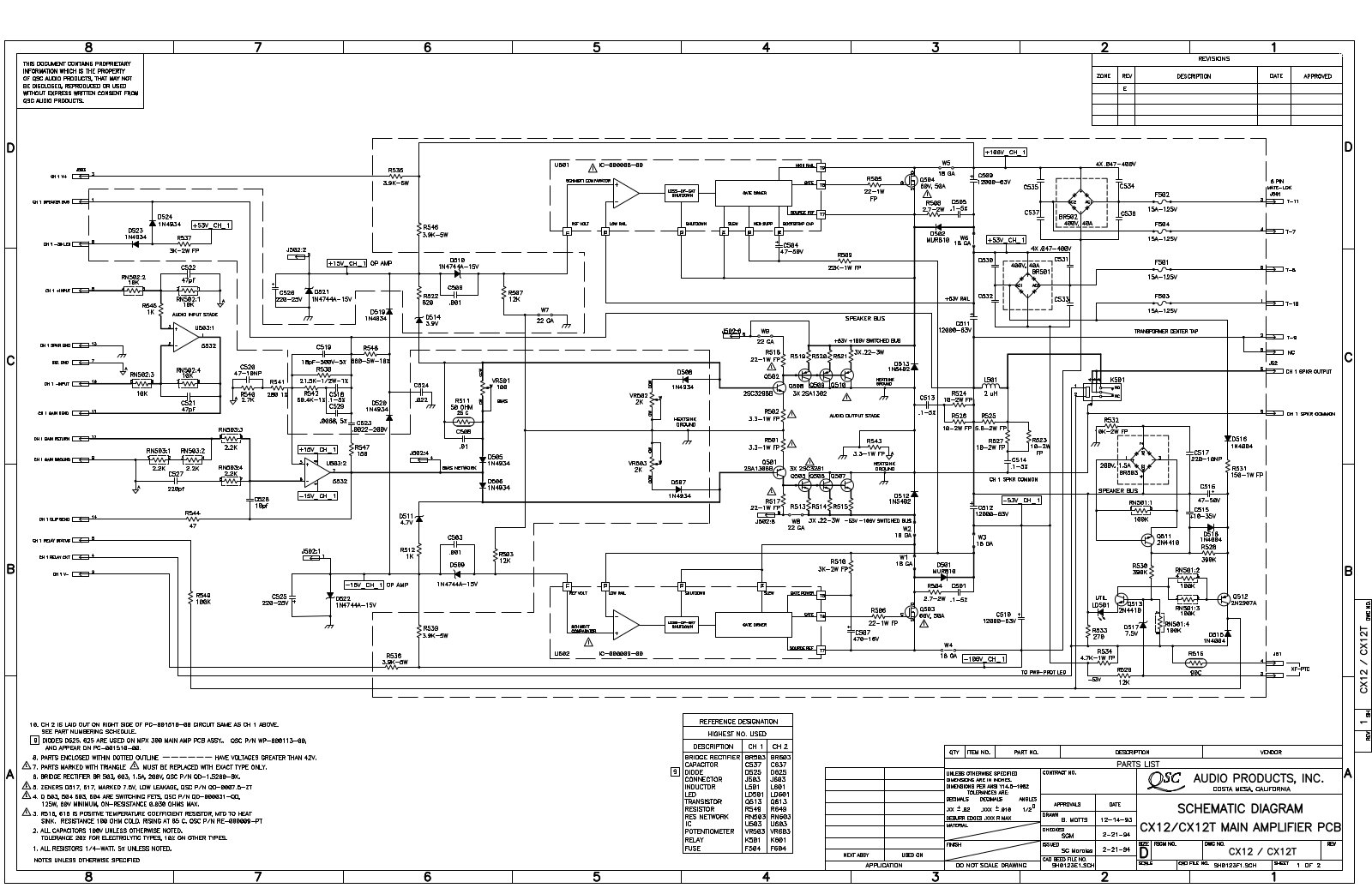 QSC cx12 schematic