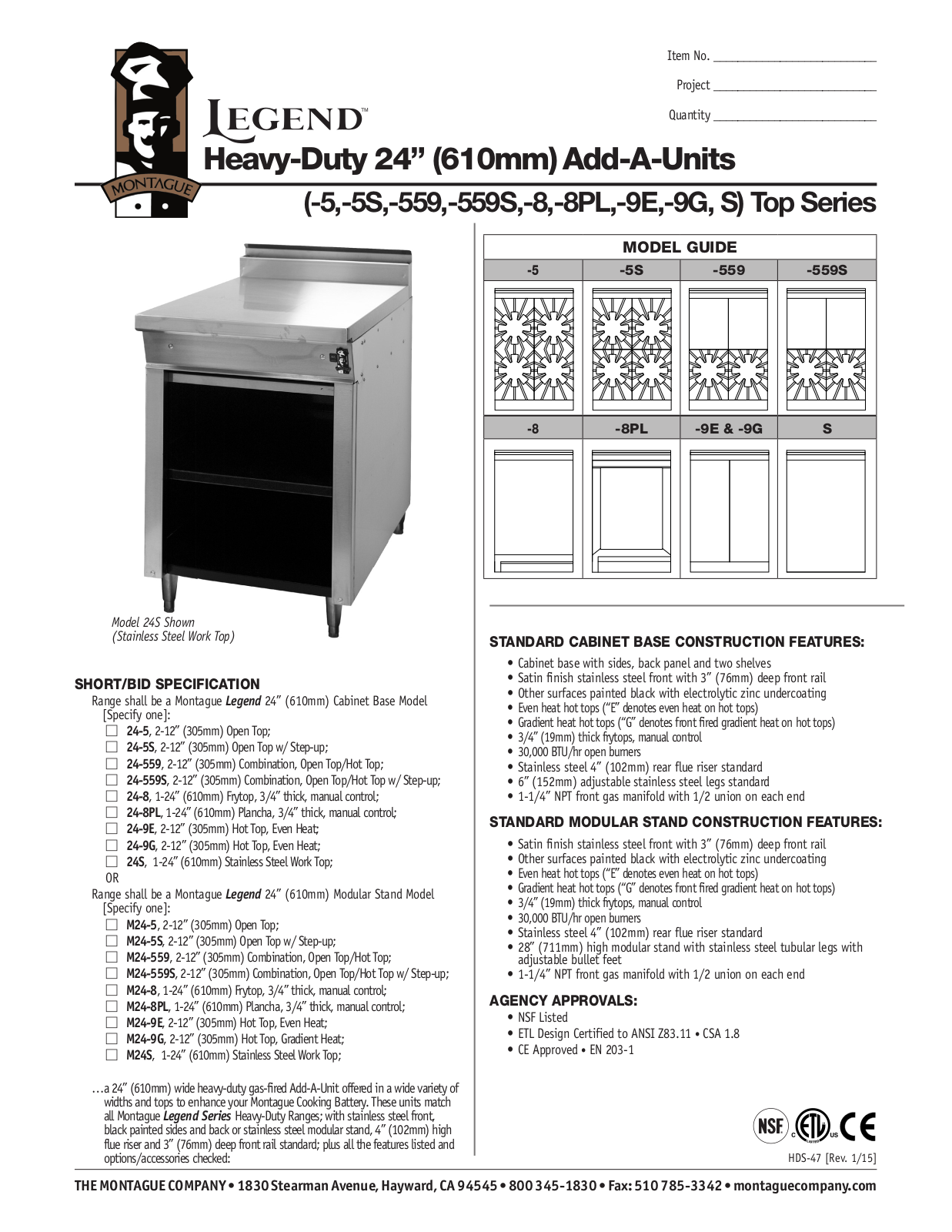 Montague 24-559 User Manual