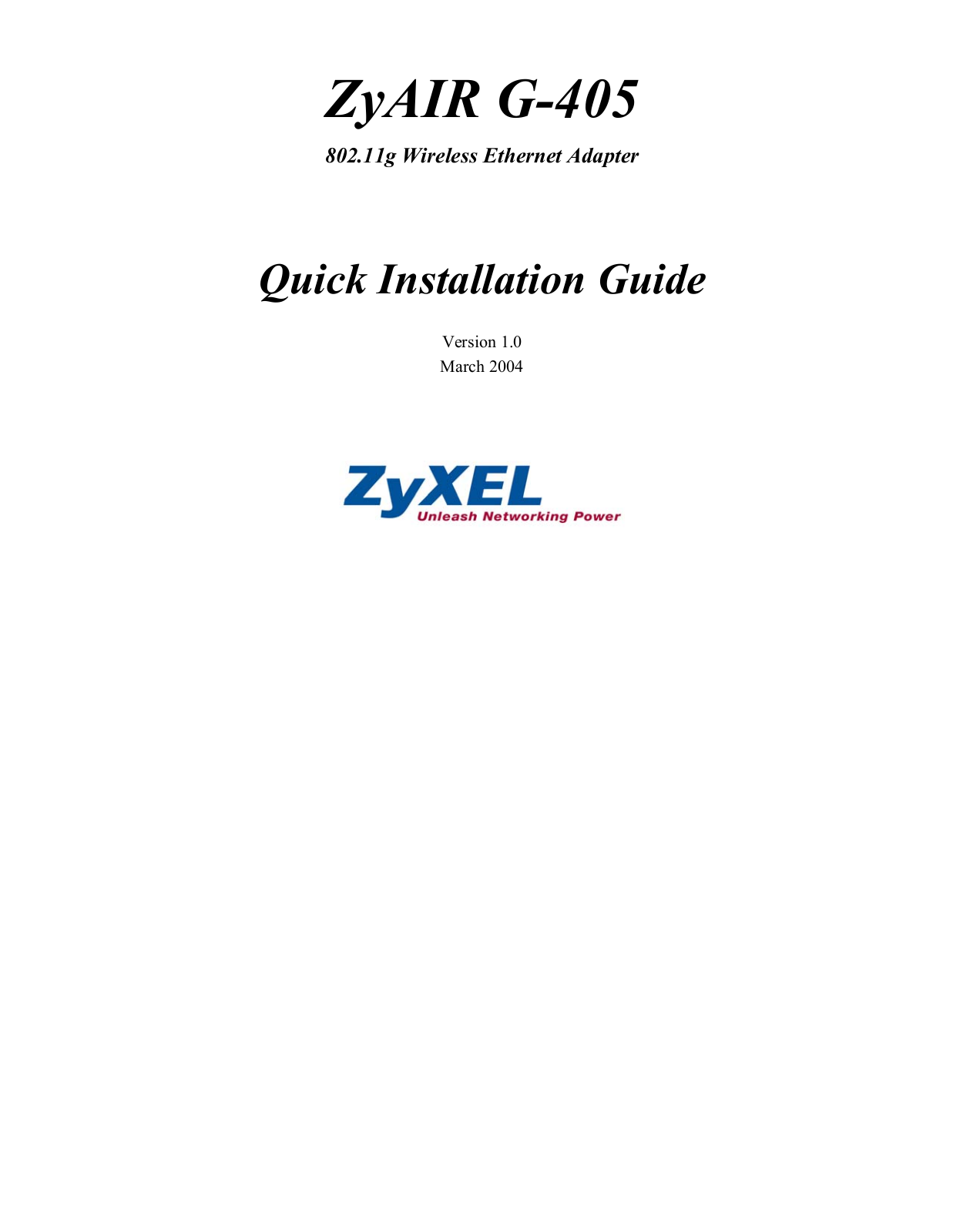 Zyxel G-405 User Manual