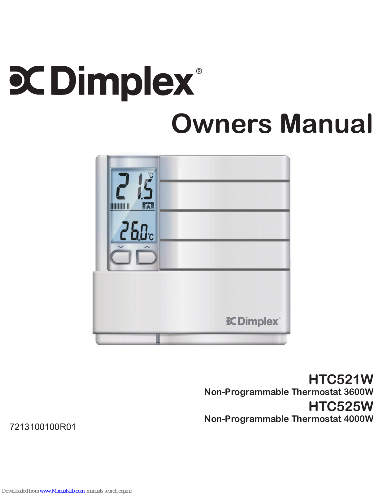 Dimplex HTC521W, HTC525W, DWT431W Owner's Manual