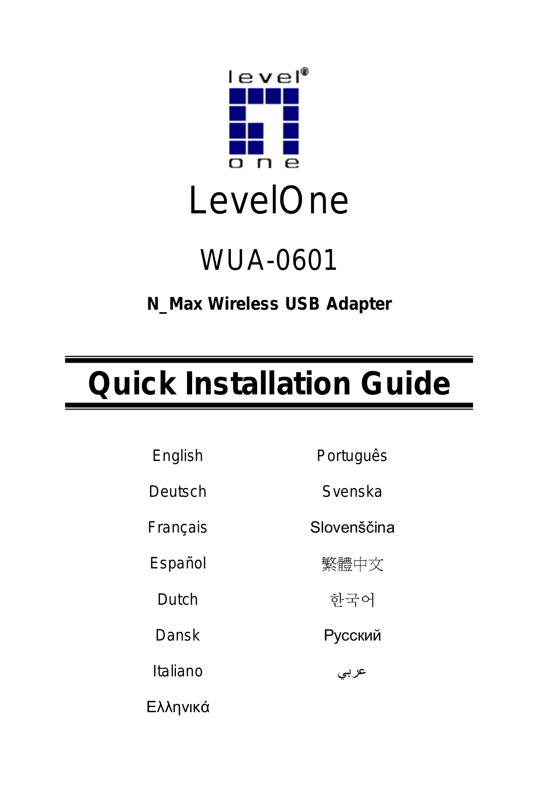 LevelOne WUA-0601, WUA-0600 Quick Installation Manual - ManualMachine.com