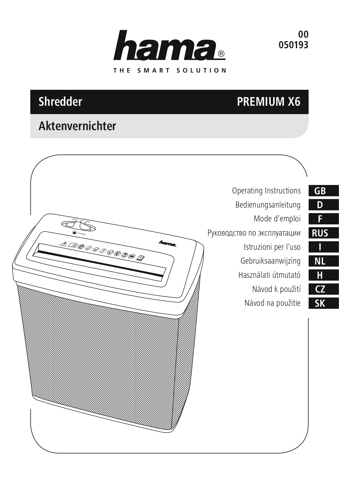 Hama X6 operation manual