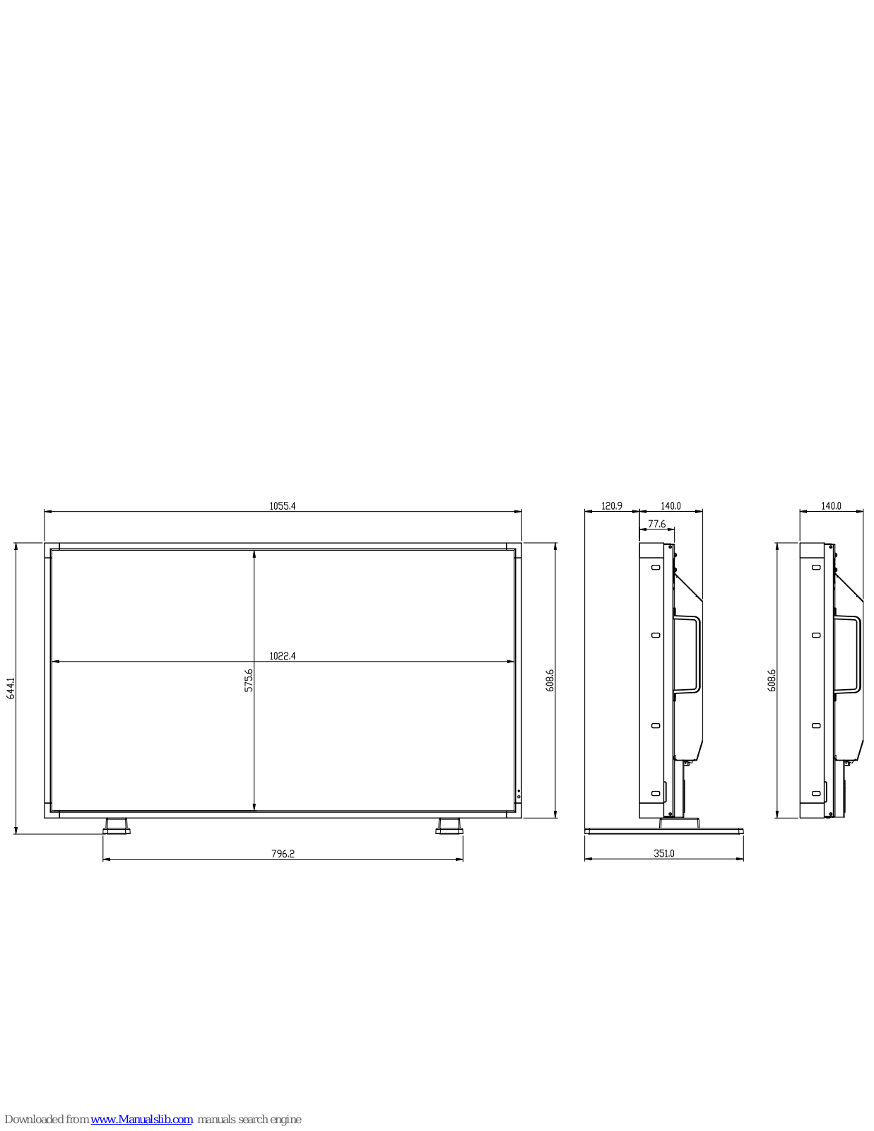NEC MultiSync LCD4620-BK-AV, LCD4620-BK-IT Dimensions - ManualMachine.com