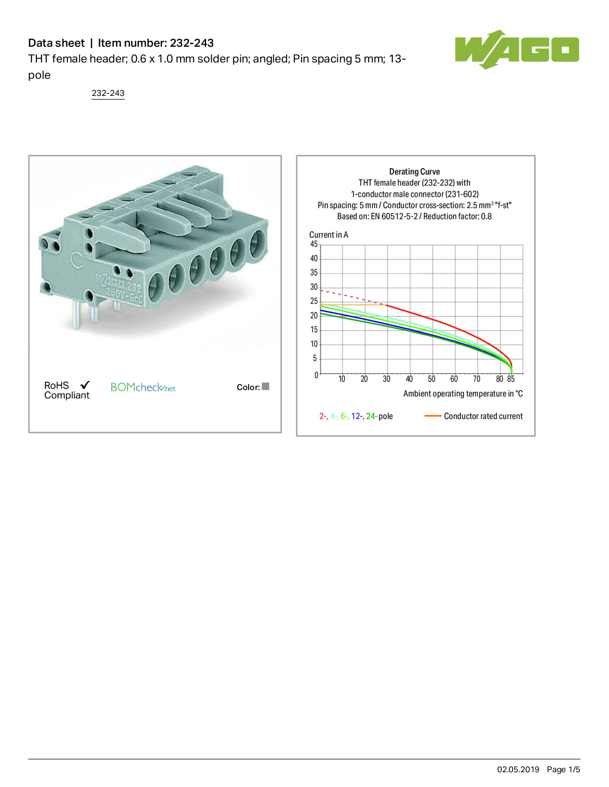 Wago 232-243 Data Sheet