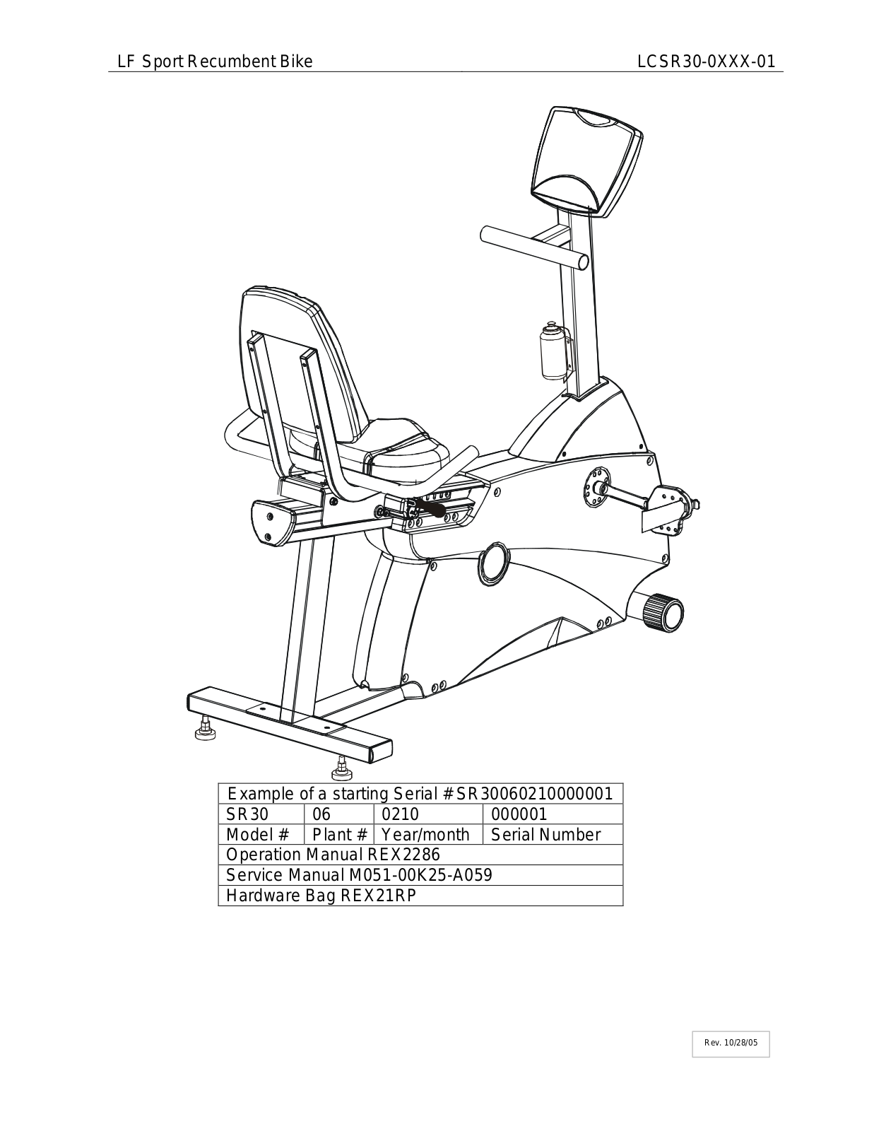 Life Fitness LCSR30-0XXX-01 User Manual