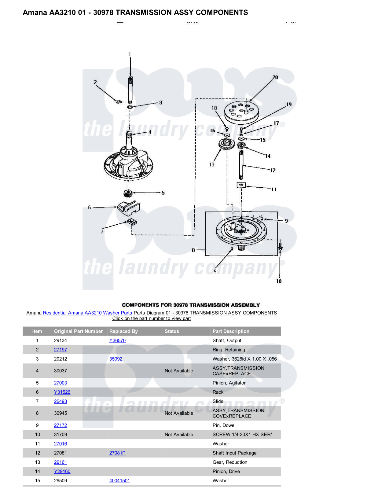 Amana AA3210 Parts Diagram