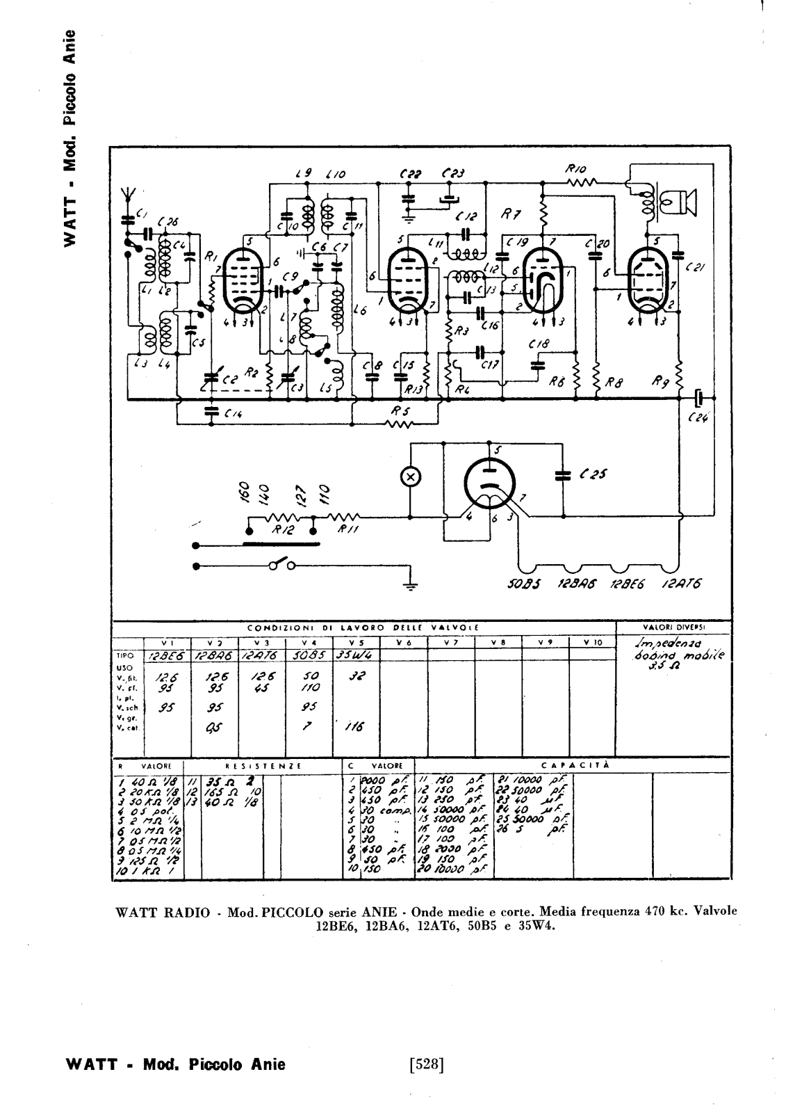 Watt Radio piccolo anie schematic