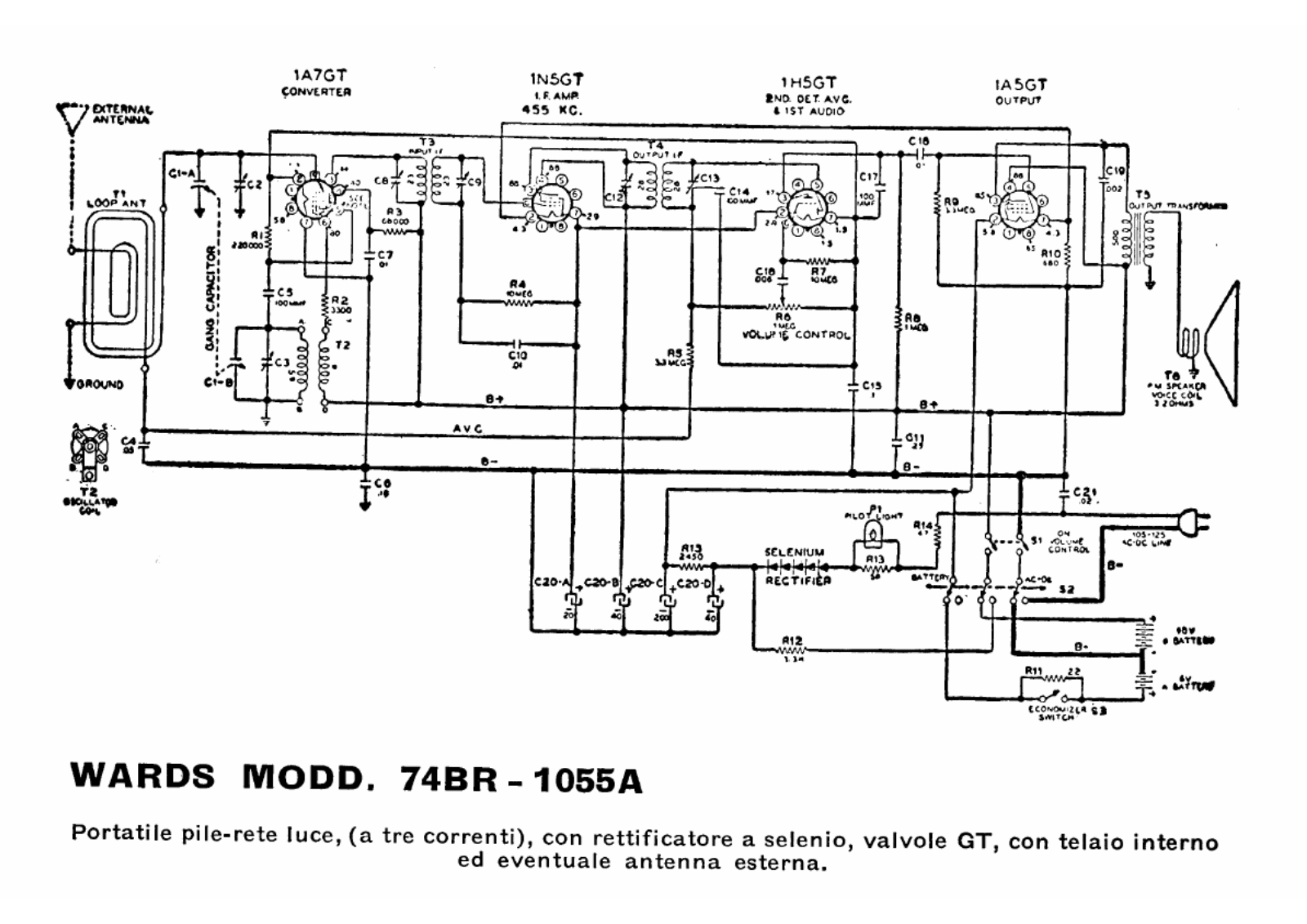 Wards 74br 1055a schematic