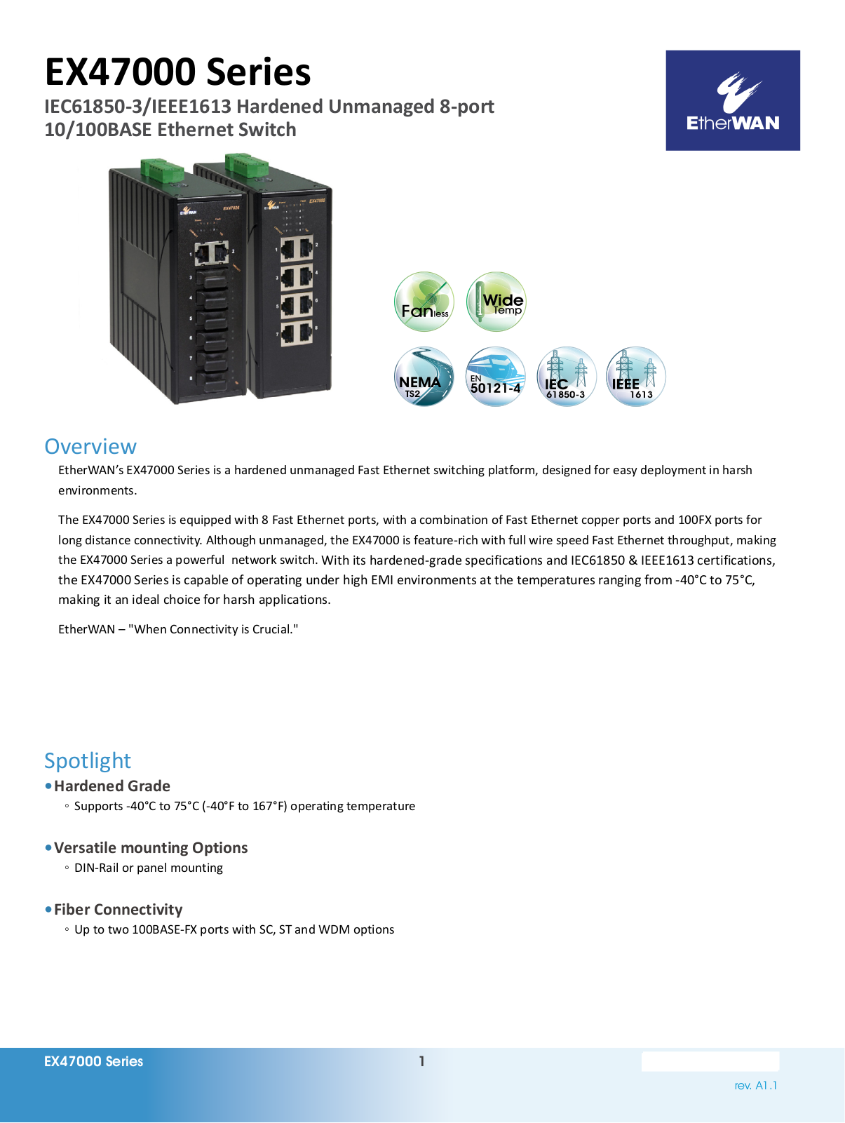 EtherWan EX47000 Series Data Sheet