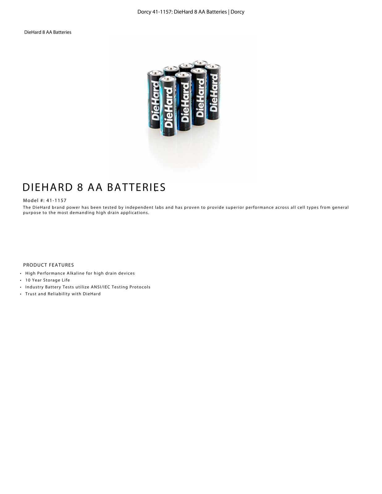 DieHard 41-1157 Data Sheet - ManualMachine.com