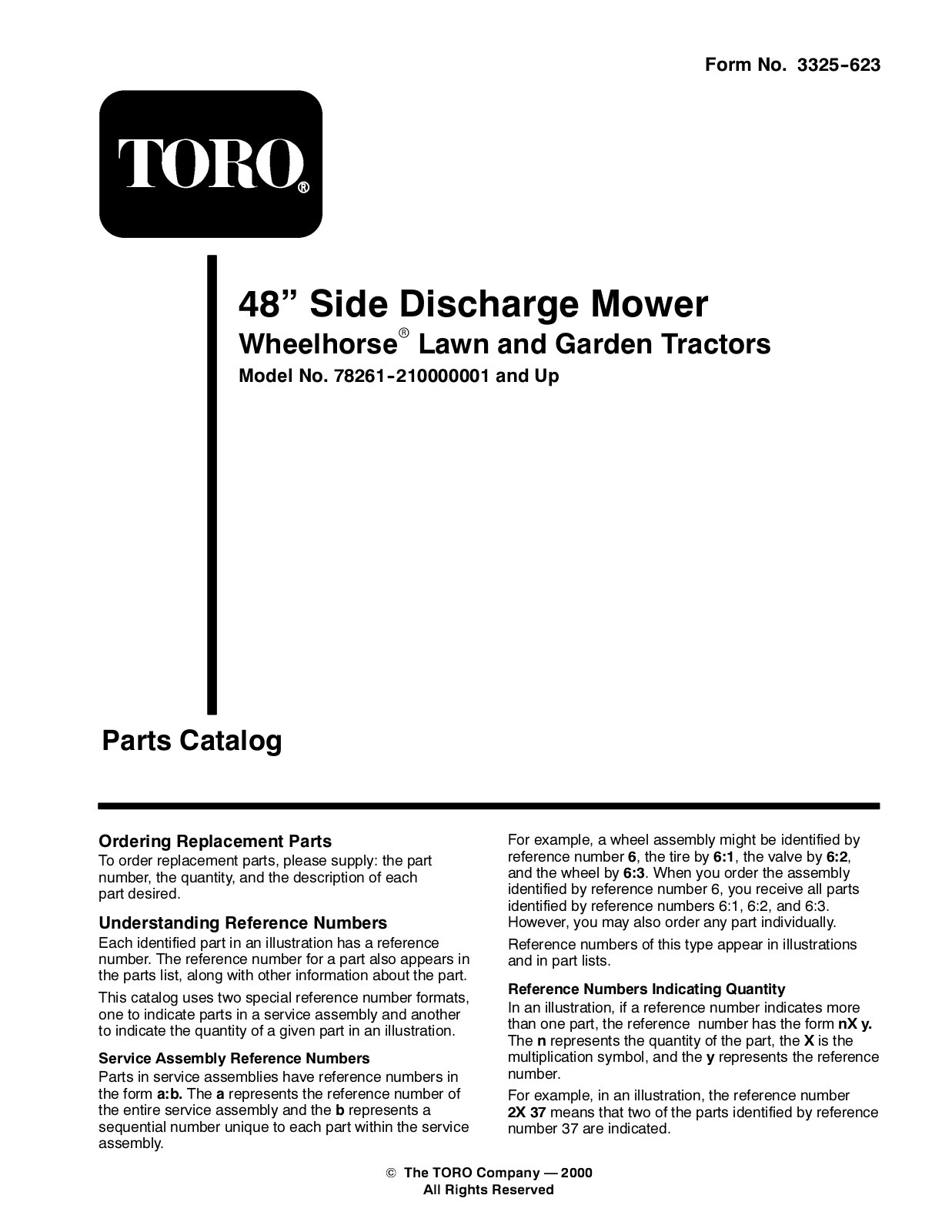 Toro 78261 Parts Catalogue