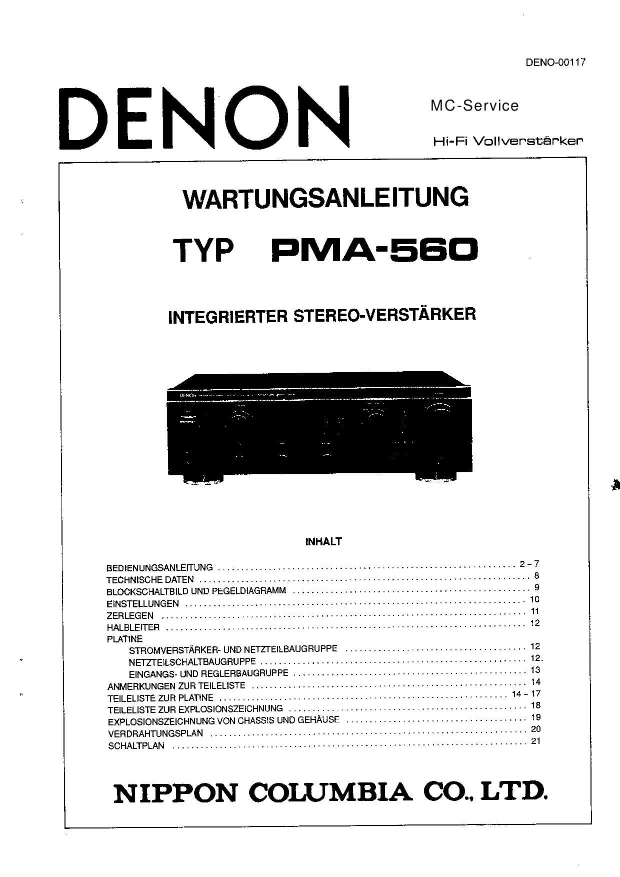 Denon PMA-560 Service Manual 2