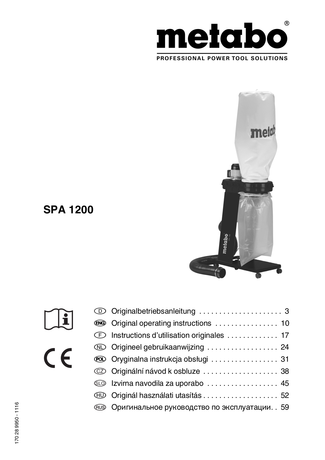 Metabo SPA 1200 User Manual