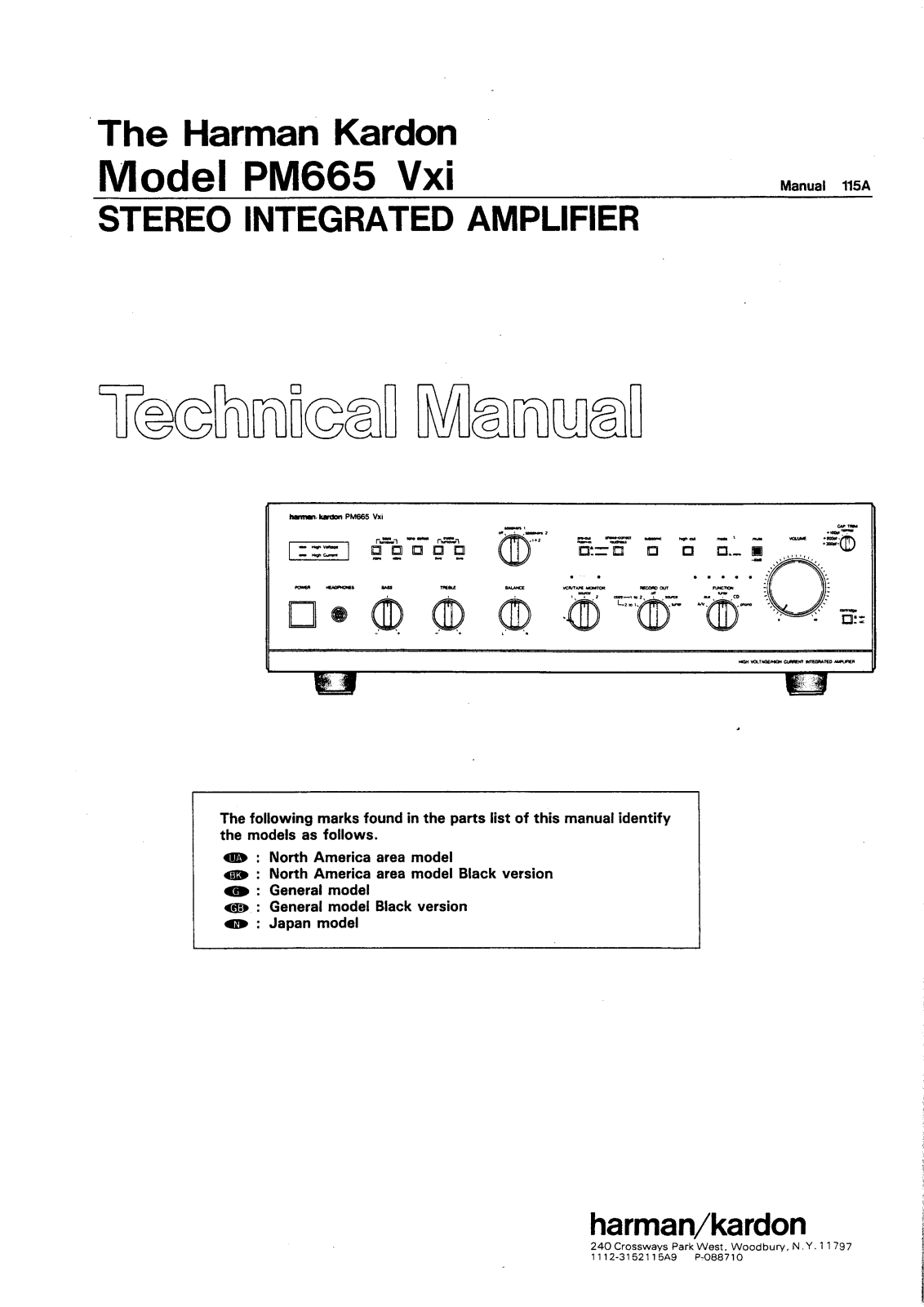 Harman Kardon PM-665-VXI Service manual