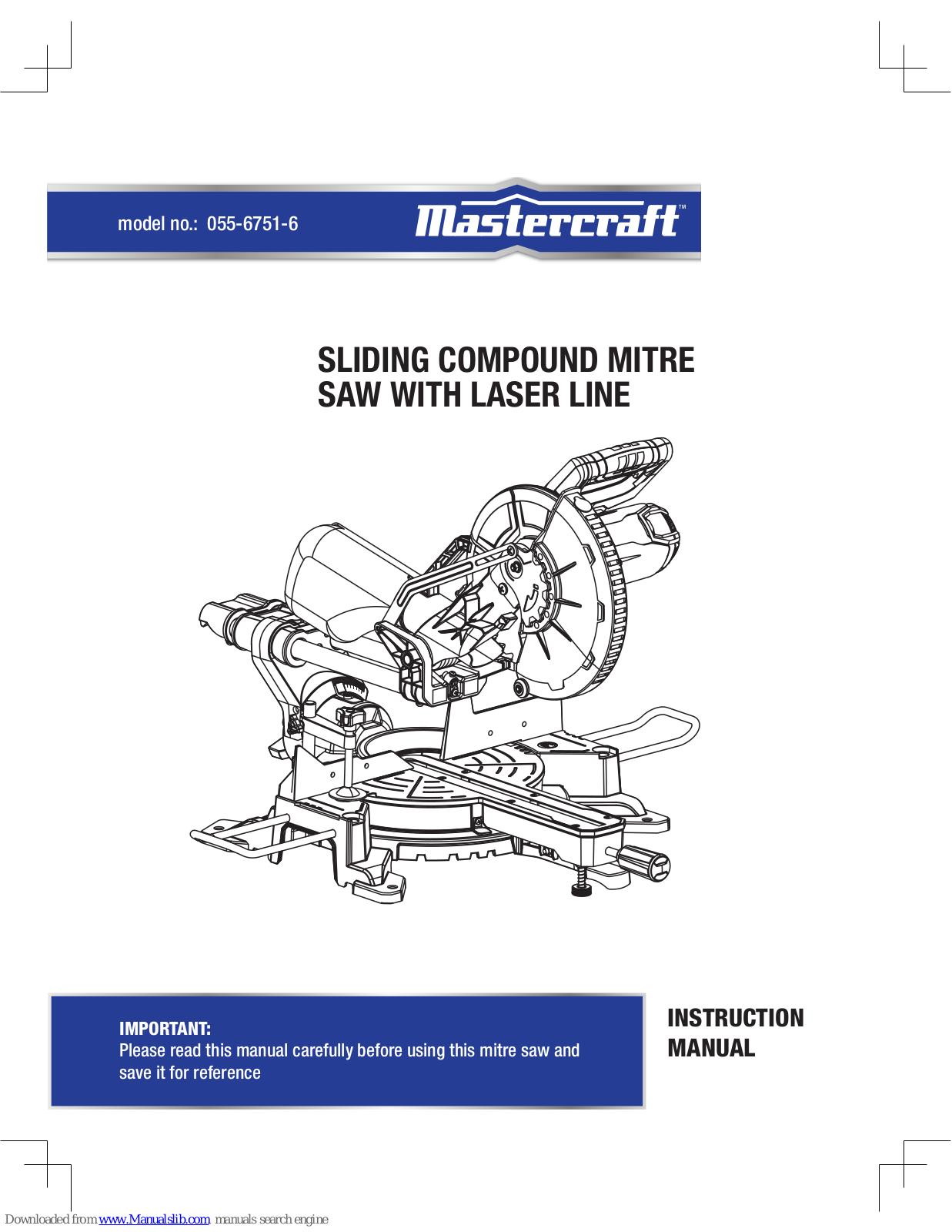 MasterCraft 055-6751-6 Instruction Manual