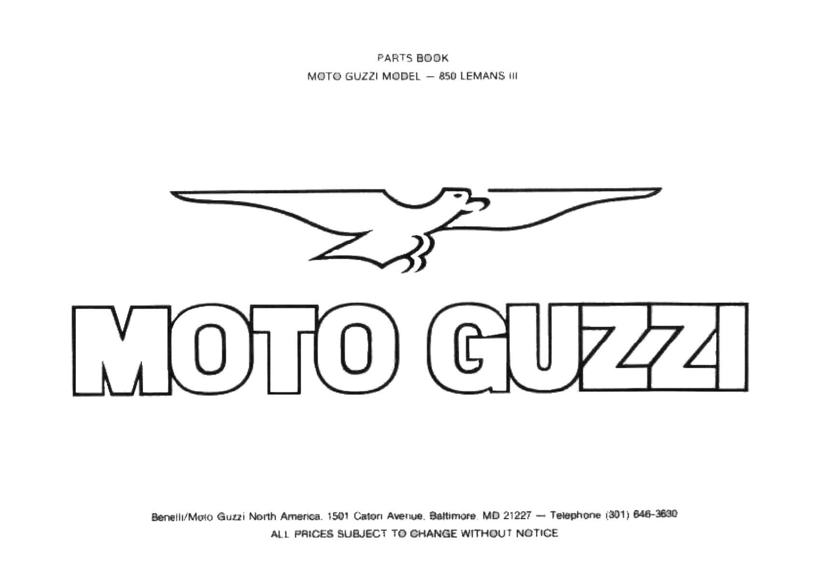 Moto Guzzi 850 Le Mans III 1949-2008 Parts List