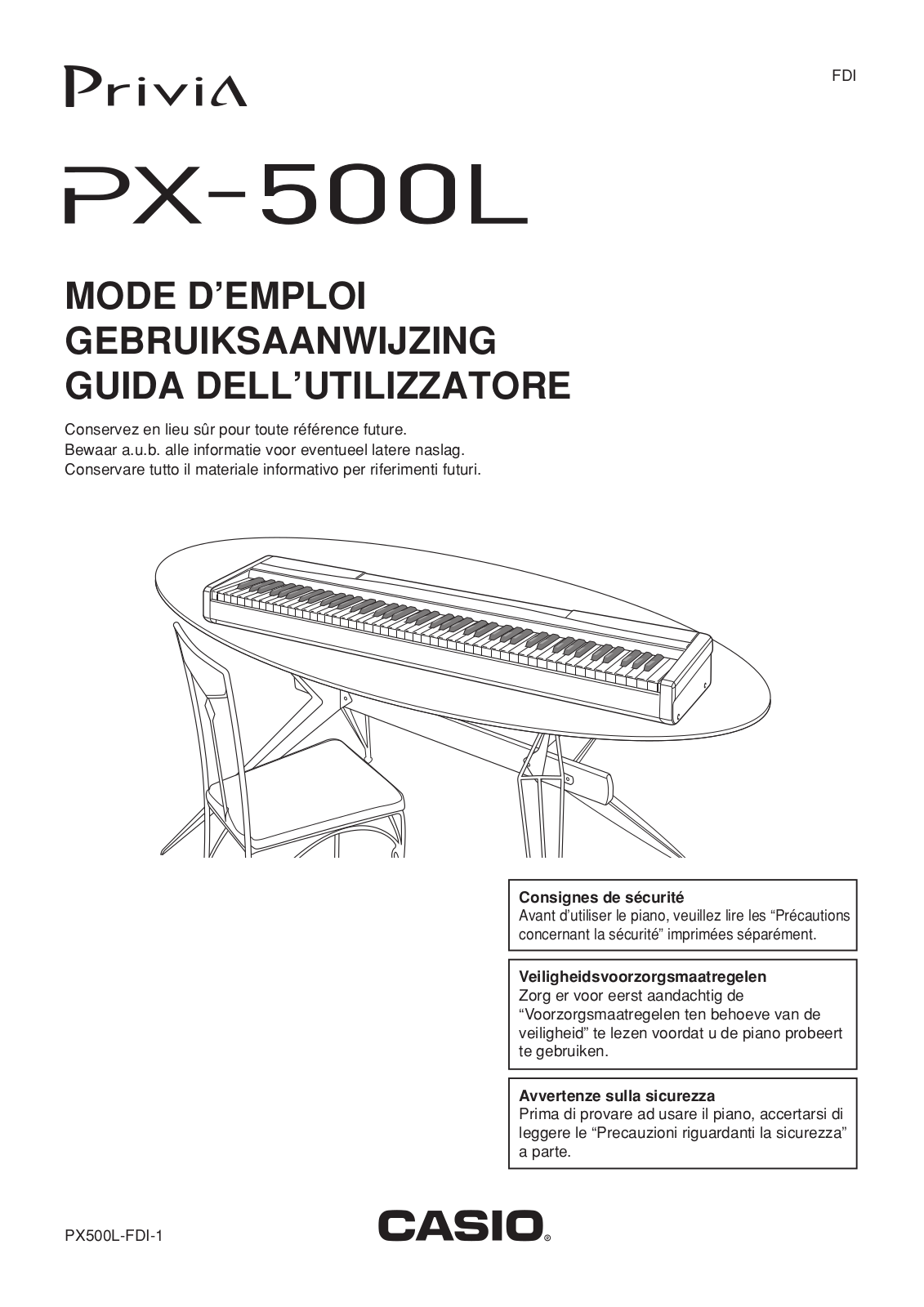 CASIO PX-500L User Manual