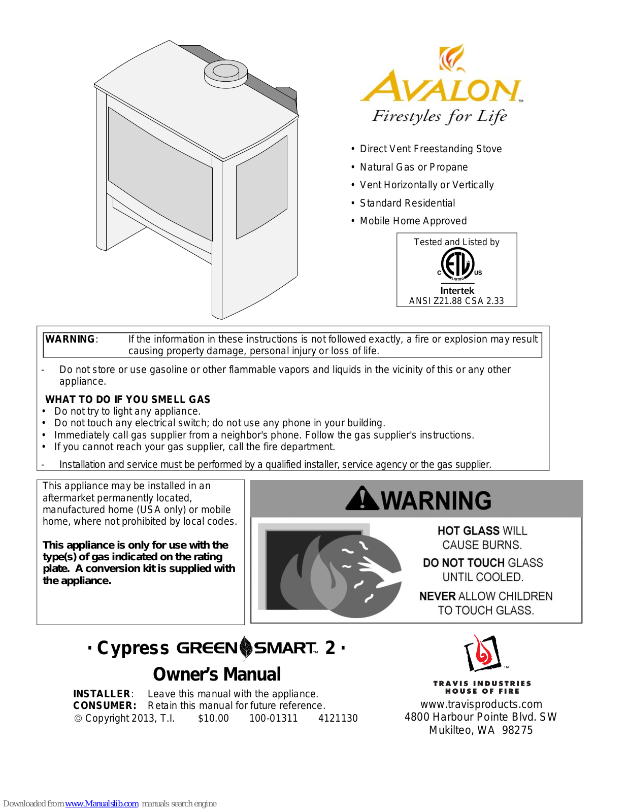 Avalon Cypress GS2 Owner's Manual