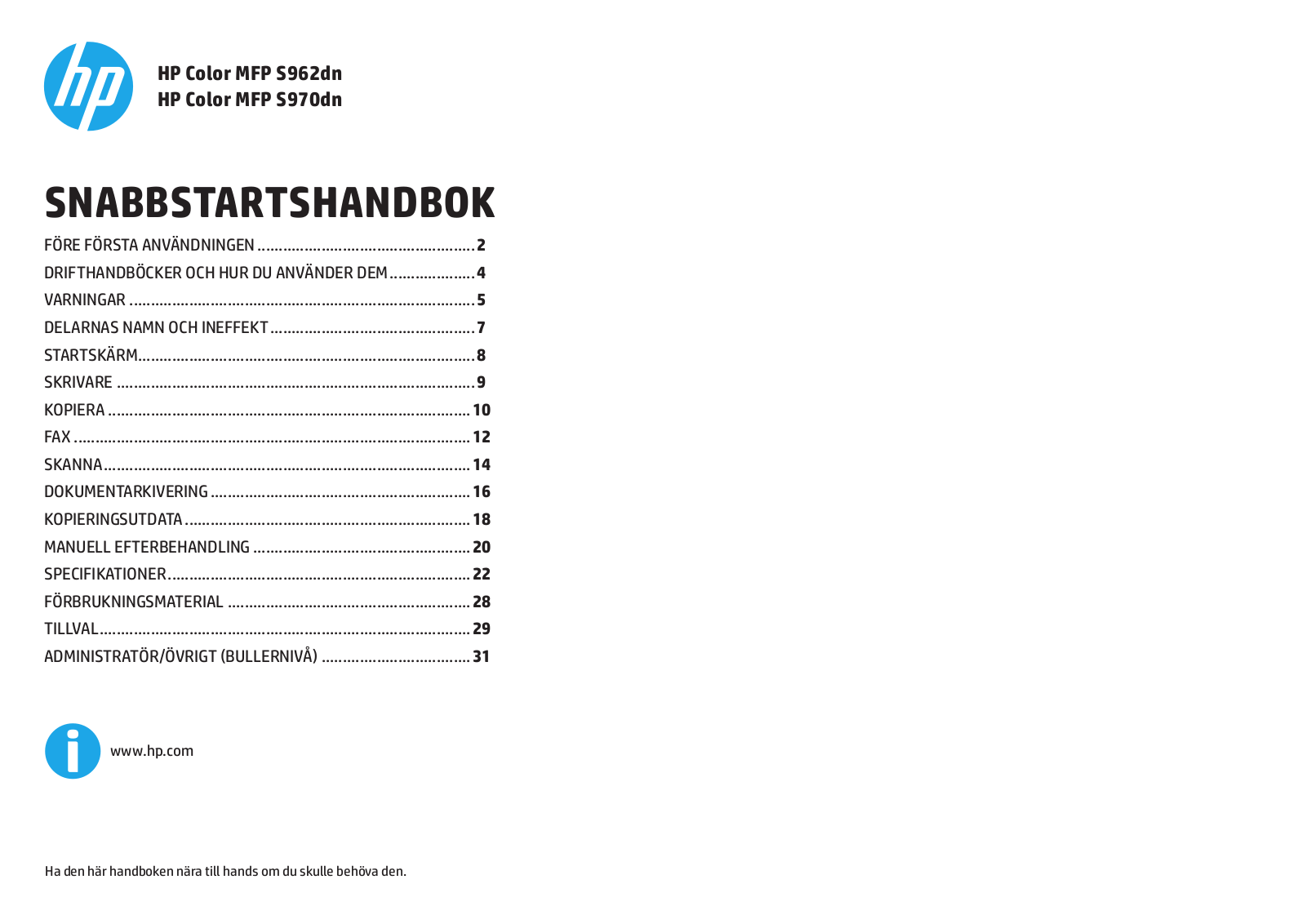 HP S962dn, S970dn QUICK GUIDE