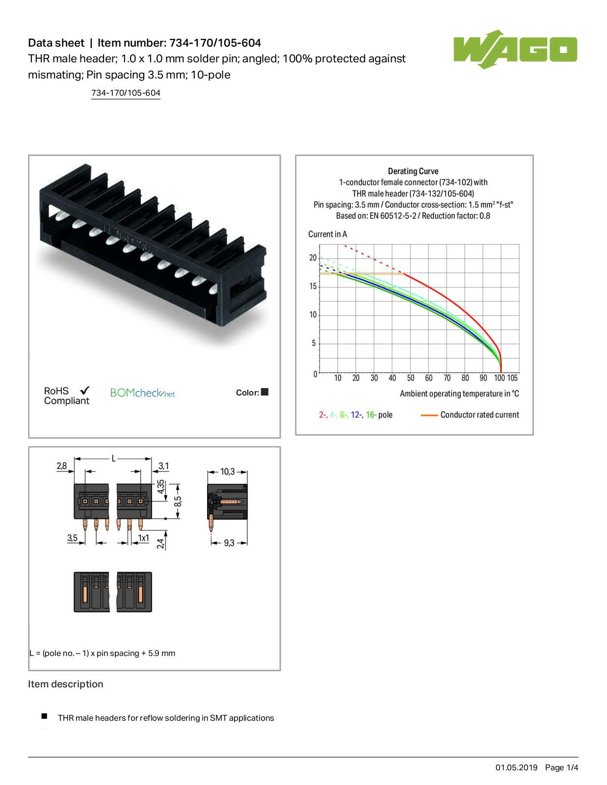 Wago 734-170/105-604 Data Sheet