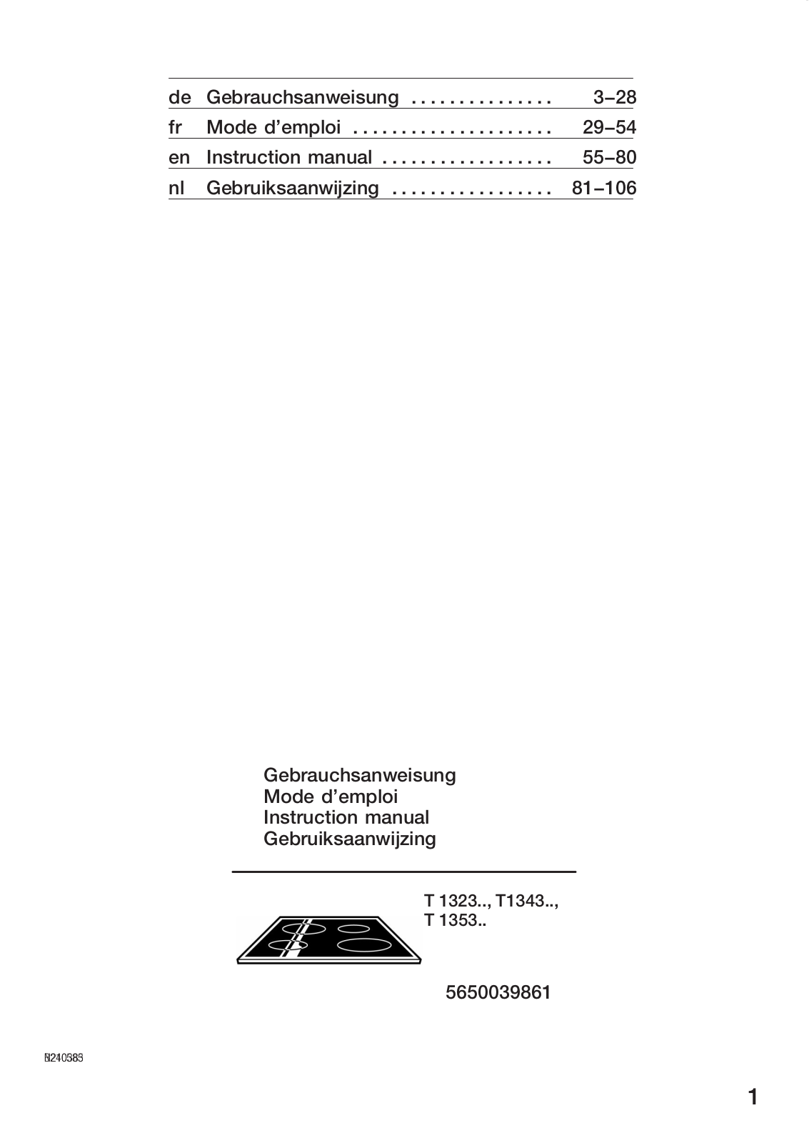 NEFF T1343 User Manual