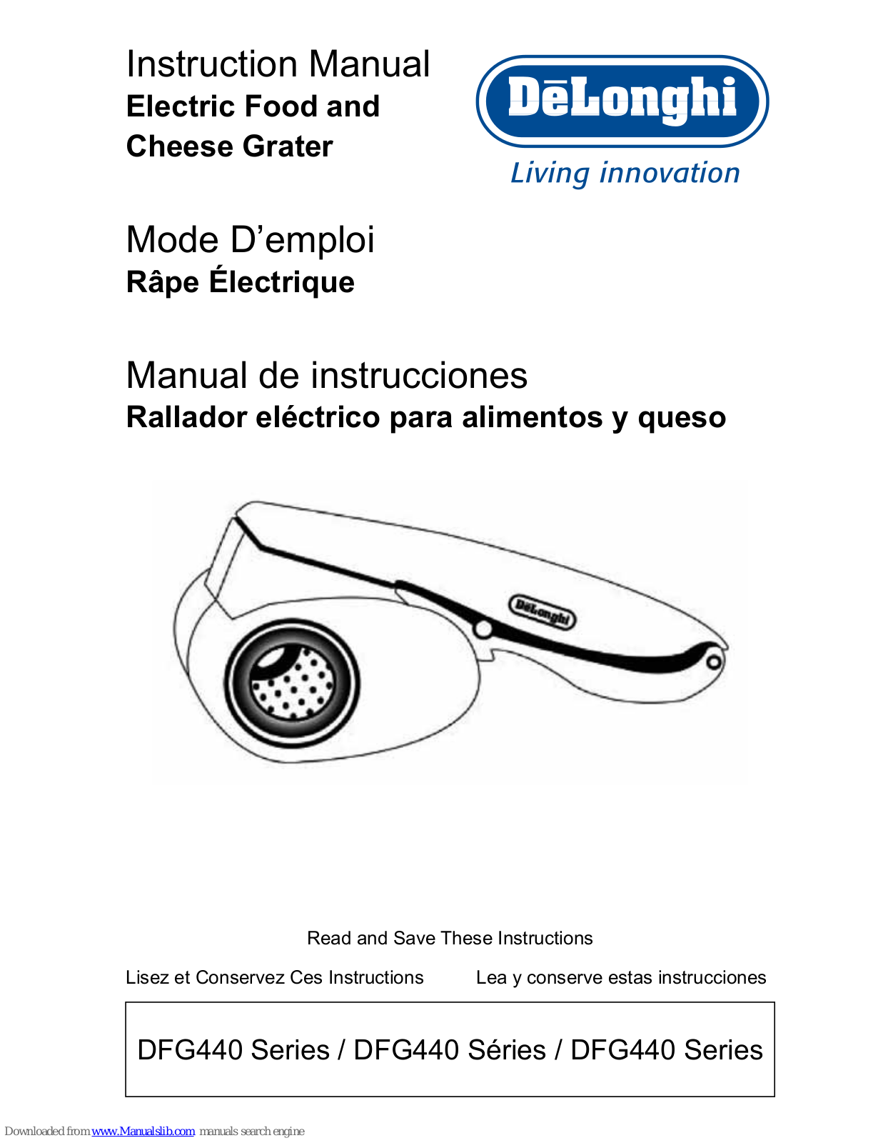 DeLonghi DFG440 Series Instruction Manual