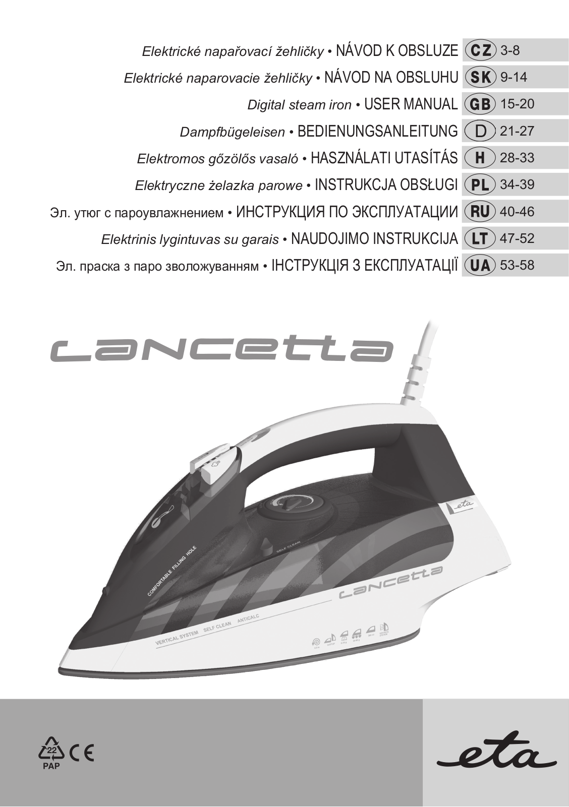 ETA Lancetta User Manual