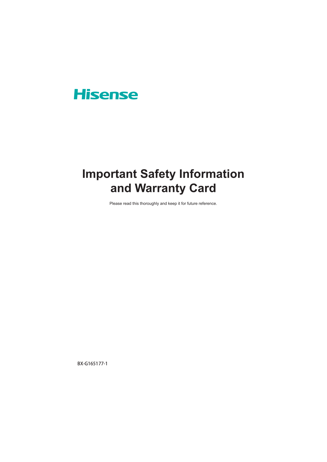 Hisense Electric LCDF0121 User Manual