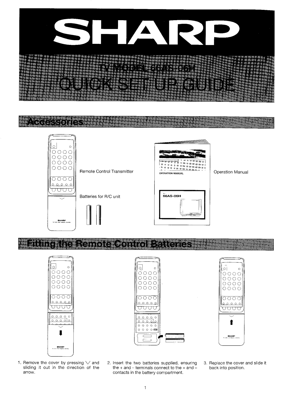 Sharp 66AS06H User Manual