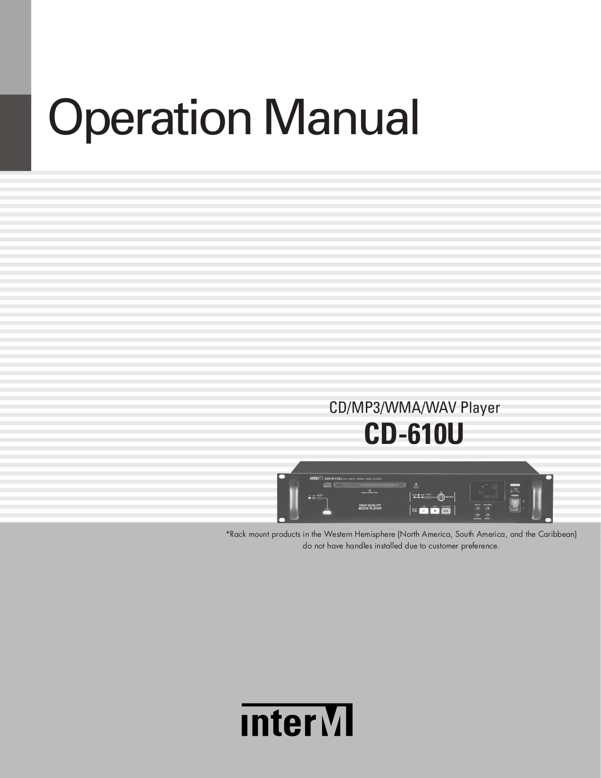 Inter-M CD-610U User Manual